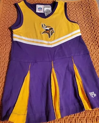 $7.50 • Buy NFL Minnesota Vikings Cheerleader Outfit Toddler Baby Girl Dress Costume 24M 2T