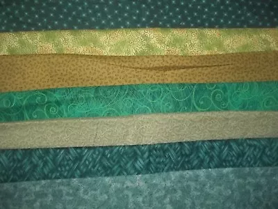 GREEN Geometrics Shape TONAL Blender Cotton QUILT Fabric U-PICK See Info 1/2 Yd • $3.95