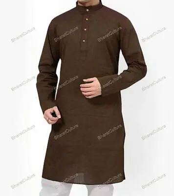 Mens Kurta Cotton Wear Mens Shirt Indian Ethnic Dress Mens Kurta Plain Size • $20.50