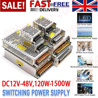 Universal Switching Power Supply AC 240V To DC12V-48V  COB LED Driver Transfomer • £14.99