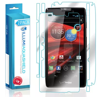 2x ILLumi AquaShield Front Screen + Back Protector For Motorola Droid RAZR MAXX • $19.21