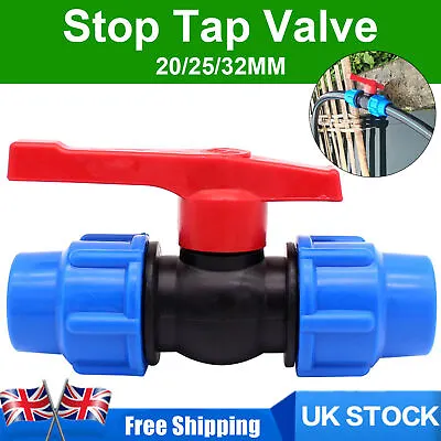 Stop Tap Valve 20mm 25mm 32mm In-Line Ball Valve Water Pipe Quick Connect Faucet • £5.99