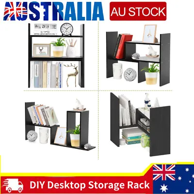 $20.88 • Buy DIY Desktop Storage Rack Shelf Desk Bookshelf File Organizer Table Office