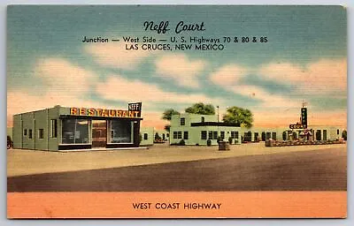 $9 • Buy Las Cruces New Mexico~Neff Court~Art Deco Roadside Diner & Motel~c1950 Linen PC