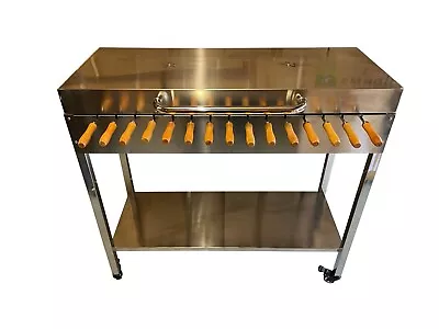 Large Charcoal Stainless Steel BBQ With Cypriot Kebab Skewers Model EV-2 • £349.99
