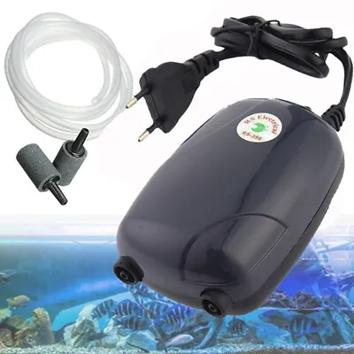 Aquarium Pump 2 Air Bubble Disk Stone Hydroponic Fish Tank Oxygen Silent Air • $19.95