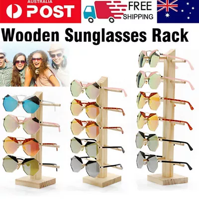 Sunglasses Wood Glasses Display Rack Shelf Eyeglasses Show Stand Holder Organize • $14.20