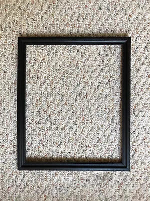 VTG 1980's-90's Black Wood  Picture Frame Repainted  Holds 10  X 12  • $15