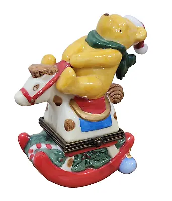 Disney Winnie The Pooh Trinket Box Christmas Rocking Horse Midwest Cannon Falls • $35