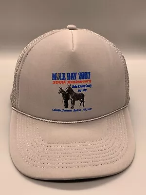 Mule Day Hat Cap Snap Back Gray Otto 2007 Columbia Tennesse 200th Anniversary • $13.99