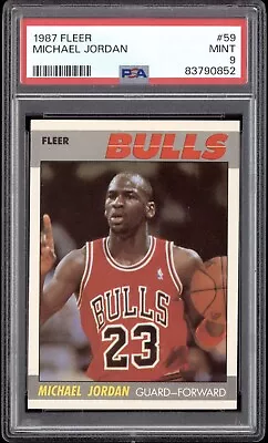 Michael Jordan Psa 9 1987 Fleer Basketball #59 2nd Year Bulls Hof  • $958