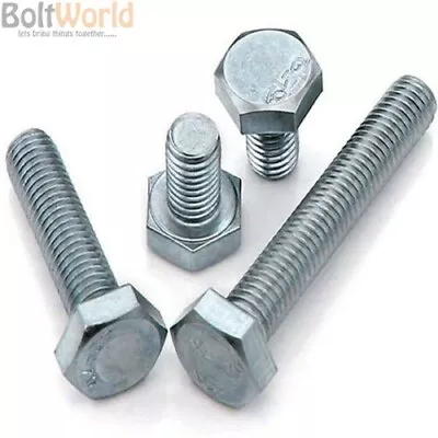 M12 (12mm) SET SCREWS FULLY THREADED BOLT GRADE 8.8 HIGH TENSILE ZINC STEEL 933 • £6.76