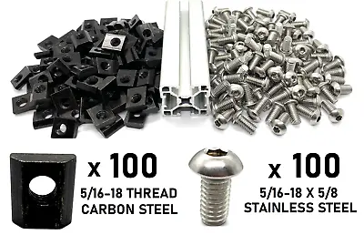 Slide-In T-nut  | Stainless Screws Combo | 200 PCS | Aluminum T-slot 15 Series • $79.99