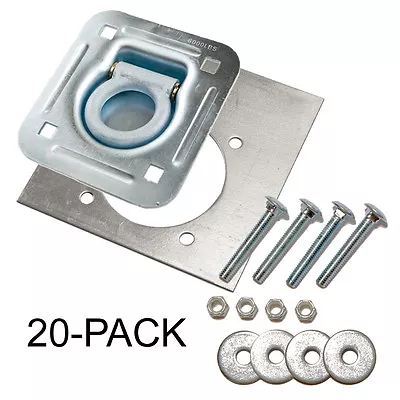 D-Ring Recessed 6000 Lb. Tie Down And Backing Plate  W/ 2-1/2  Hardware 20-pack • $191.80