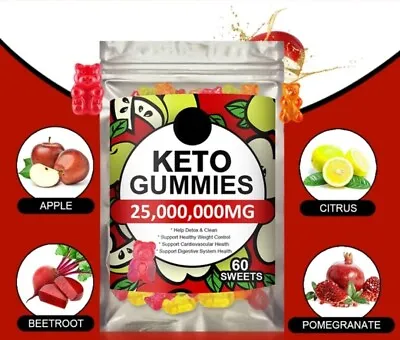 Keto Gummies For Weight & Fat Loss Belly Fat Burners ACV Vegan 60 High Strength • £9.99