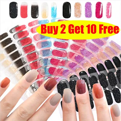 16 Strips  Cured Gel Nail Stickers UV Lamp Not Required Gel Wraps 2+10 Free • £2.59