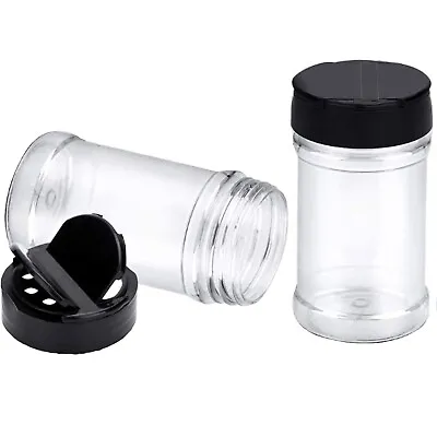 £21.20 • Buy Plastic Spice Jars Shaker Black Flip Top Lid Herb Powders Glitter Storage 270ml