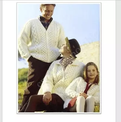 309 Family Aran Cardigans 26-48  Vintage Knitting Pattern COPY • £3.49