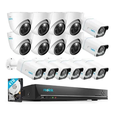 Reolink 8CH 16CH 4K 8MP Spotlight POE Security Camera System Zoom 2-Way Audio AI • $633.24