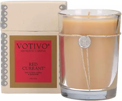 Votivo Red Currant 6.8 Oz Aromatic Candle | Soy Wax Blend | Luxury Glass Jar Sce • $49.77