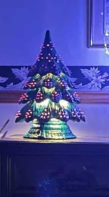 22” Ceramic Christmas Tree W Base.  Completed In Acrylic Blue Spruce Color • $350