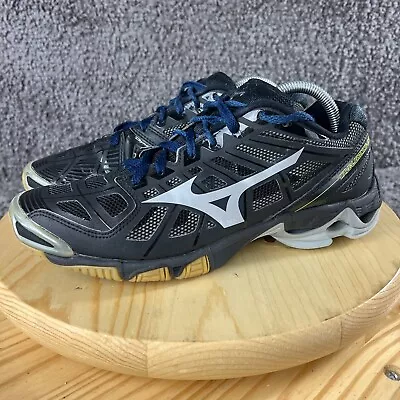 Mizuno Wave Lightning RX2 Volleyball Shoes Womens 10.5 Black Silver Sneakers • $31.45