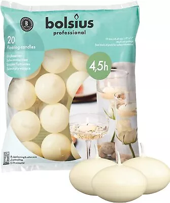 BOLSIUS Unscented Floating Candles - Pure Rich Creamy Ivory 20 Count Ivory  • $19.40