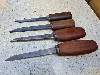 4 X Vintage Pig Sticker Mortice Chisels Isaac Greaves Ward • $74.59