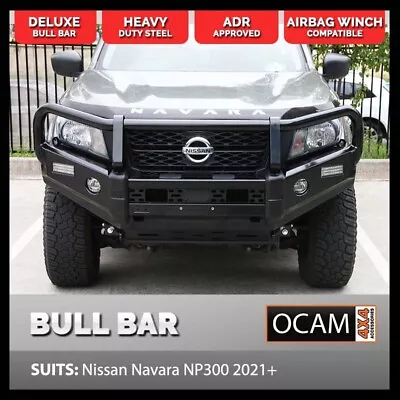 OCAM Deluxe Steel Bull Bar For Nissan Navara NP300 03/2021+ & OCAM 12K LBS Winch • $2475