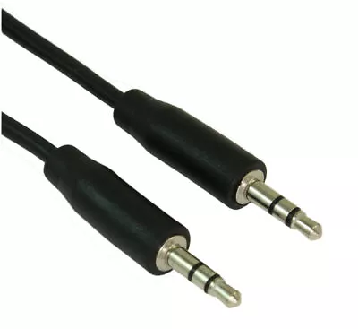 3ft 3.5mm SLIM Mini-Stereo TRS Male To Male Speaker/Audio Cable  Black • $1.84