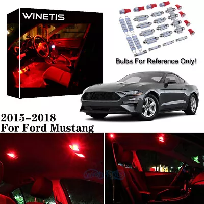 Red Interior LED Lights Package Kit + Trunk Light Bulb For 15-2018 Ford Mustang • $9.99