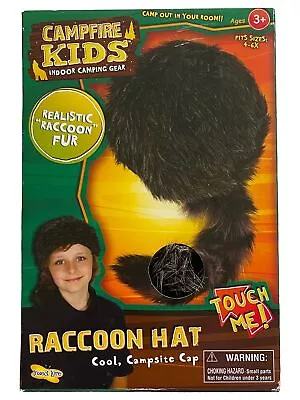 Campfire Kids Raccoon Hat Campsite Coon Skin Cap With Realistic Faux Fur • $18.88