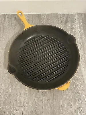 £24.99 • Buy Le Creuset Cast Iron Yellow Mustard Frying Pan Griddle Skillet 26cm