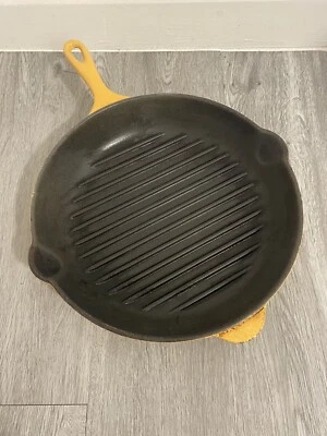 £24.99 • Buy Le Creuset Cast Iron Yellow Mustard Frying Pan Griddle Skillet 26cm