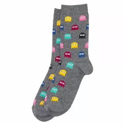 Arcade 'pacman Ghost' - Quality Cotton-rich Grey Fun Funky Socks Uk 4/7 • £5.35