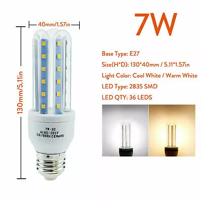 E27 Energy Saving LED Corn Bulb 3W 5W 7W 9W 12W 2835 SMD Light White Home Lamp S • $4.19
