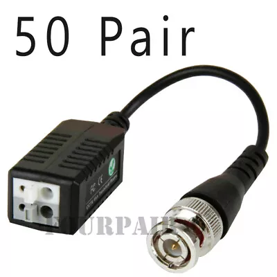 100pcs 50 Pair CCTV Camera Coax BNC AHD TVI Video Balun Transceiver To CAT5e/6 • $64.98