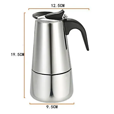 Stainless Steel Stovetop Moka Pot Espresso Coffee Maker Percolator 4/6/9 Cups • $29