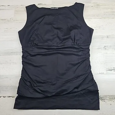 A'nue Ligne Tank Top Shirt Womens Medium Black Stretch Bodysuit Slimming • $8.88