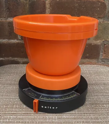 £19.99 • Buy Vintage Salter Orange & Black Kitchen Weighing Scales W/ Two Bowls Retro