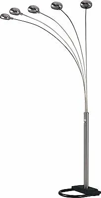 84  Tall 5 Adjustable Arm Arch Arching Dimmer Switch Floor Lamp Satin Nickel • $169.50