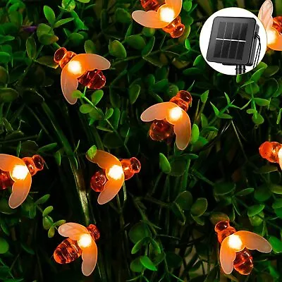 £7.99 • Buy 30 LED Solar Powered Bee Shaped String Lights - Waterproof Garden Lights Outdoor