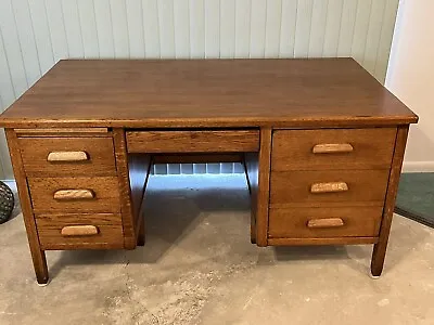 Vintage Solid Oak Teachers Desk • $400