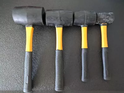 Heavy Duty Rubber Mallet 4 Piece Soft Grip Handle Set (8162432oz) • $29.99