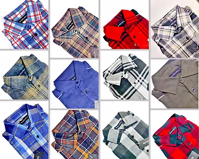 Mens Flannel Long Sleeve Winter Casual Work Lumberjack Check Shirt M–2XL SF- 86 • £7.99