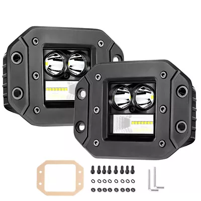 For Can-Am Defender Rear Cargo Rack 2x5''Flush Mount LED Pods Driving Work Light • $28.98