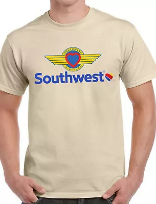 Southwest Airlines #2 T-shirt  Ash Black Khaki White Yellow. Size:Small-XXL. • $19.95
