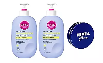 2-PACK EOS Shea Better Body Lotion Vanilla Cashmere 16 Oz PLUS Nivea Lotion • $32.50