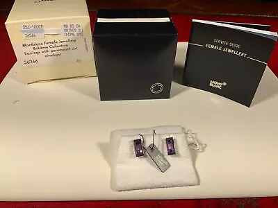  Montblanc Jewelry Elegance Collection Earrings With Paramount Cut Amethyst  • $365