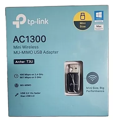 TP-Link Archer T3U USB-3.0 AC1300 Mini Wireless MU-MIMO USB Adapter • $15